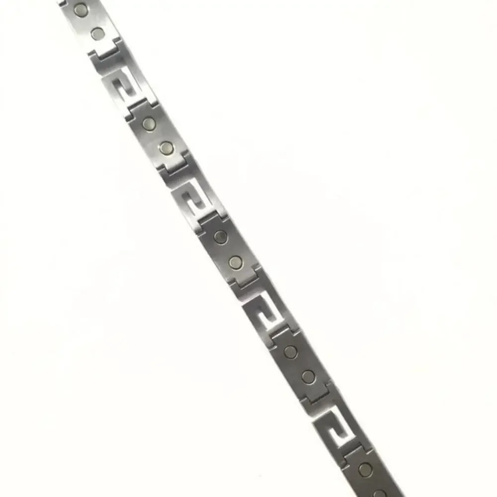 Men's Stainless steel magnetic‎ gold silver bracelet 8.5 inches